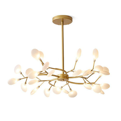 Hanglamp LED Metaal Goud Acryl Wit Woonkamer Eetkamer Moderne Designlamp Plafondlamp Organisch Lichtarmatuur