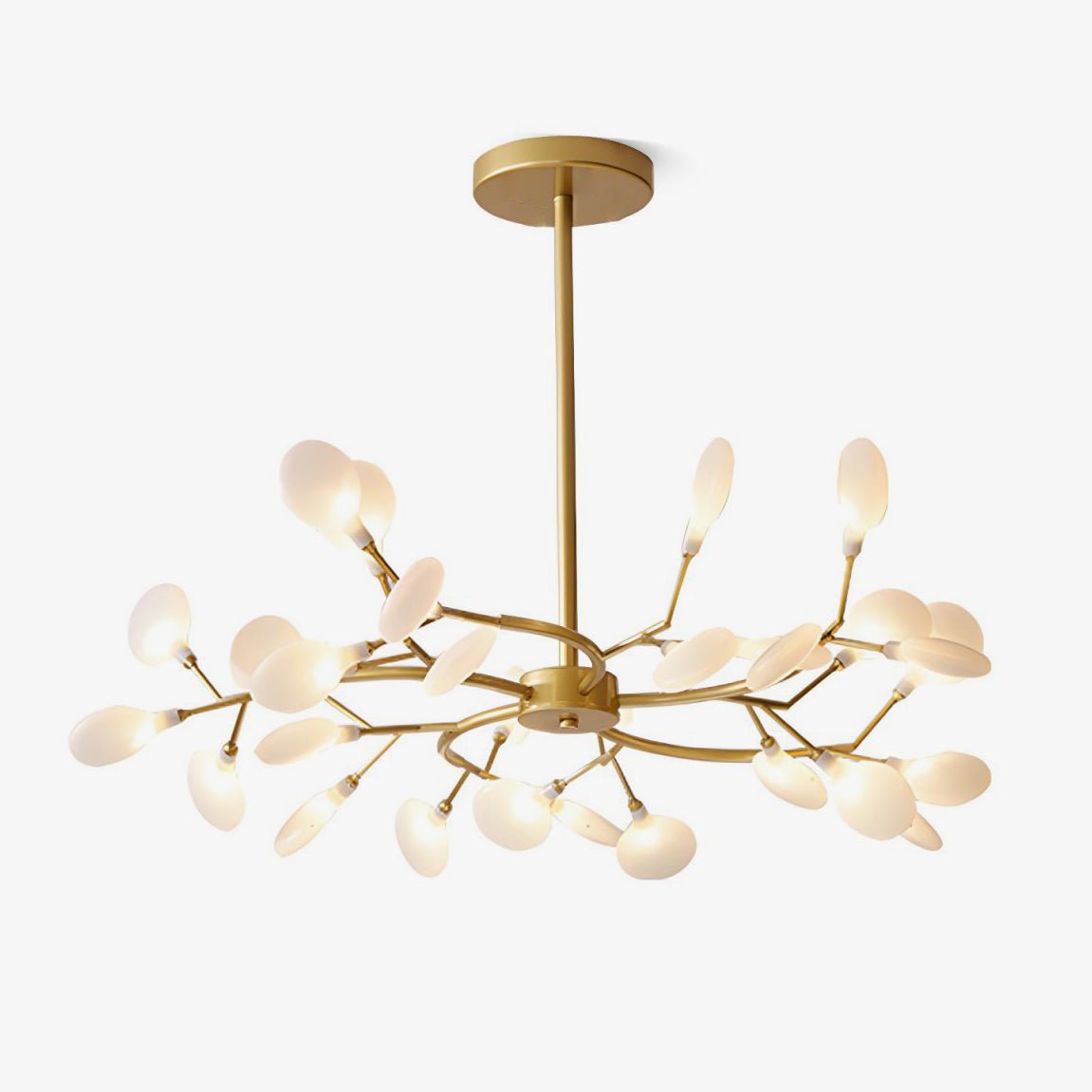 Hanglamp LED Metaal Goud Acryl Wit Woonkamer Eetkamer Moderne Designlamp Plafondlamp Organisch Lichtarmatuur