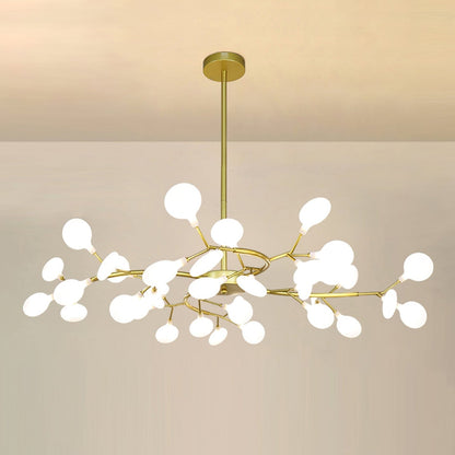 Hanglamp LED Metaal Goud Acryl Wit Woonkamer Eetkamer Moderne Designlamp Plafondlamp Organisch Lichtarmatuur