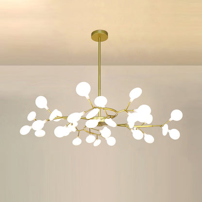 Hanglamp LED Metaal Goud Acryl Wit Woonkamer Eetkamer Moderne Designlamp Plafondlamp Organisch Lichtarmatuur