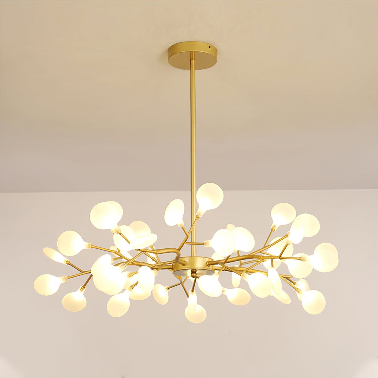 Hanglamp LED Metaal Goud Acryl Wit Woonkamer Eetkamer Moderne Designlamp Plafondlamp Organisch Lichtarmatuur