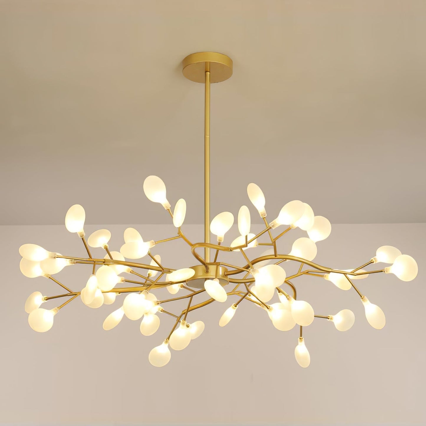 Hanglamp LED Metaal Goud Acryl Wit Woonkamer Eetkamer Moderne Designlamp Plafondlamp Organisch Lichtarmatuur