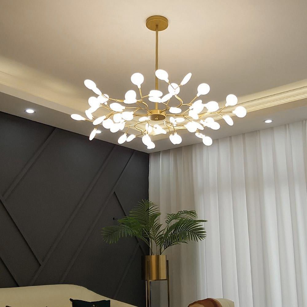 Hanglamp LED Metaal Goud Acryl Wit Woonkamer Eetkamer Moderne Designlamp Plafondlamp Organisch Lichtarmatuur