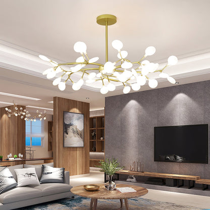 Hanglamp LED Metaal Goud Acryl Wit Woonkamer Eetkamer Moderne Designlamp Plafondlamp Organisch Lichtarmatuur