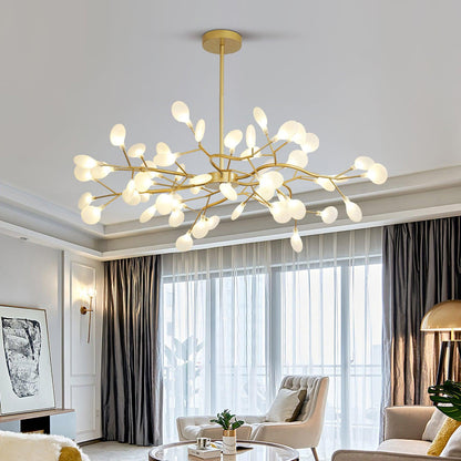 Hanglamp LED Metaal Goud Acryl Wit Woonkamer Eetkamer Moderne Designlamp Plafondlamp Organisch Lichtarmatuur