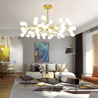Hanglamp LED Metaal Goud Acryl Wit Woonkamer Eetkamer Moderne Designlamp Plafondlamp Organisch Lichtarmatuur