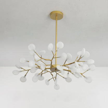 Hanglamp LED Metaal Goud Acryl Wit Woonkamer Eetkamer Moderne Designlamp Plafondlamp Organisch Lichtarmatuur