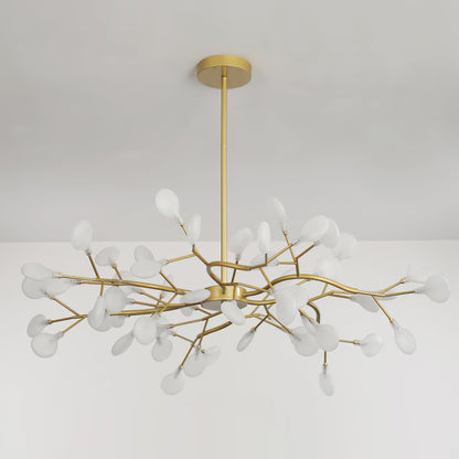 Hanglamp LED Metaal Goud Acryl Wit Woonkamer Eetkamer Moderne Designlamp Plafondlamp Organisch Lichtarmatuur