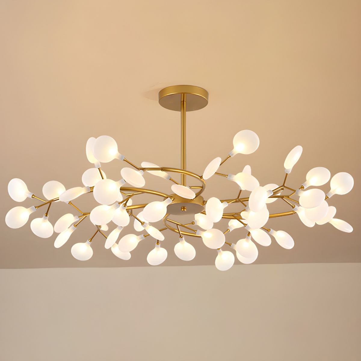 Hanglamp LED Metaal Goud Acryl Wit Woonkamer Eetkamer Moderne Designlamp Plafondlamp Organisch Lichtarmatuur