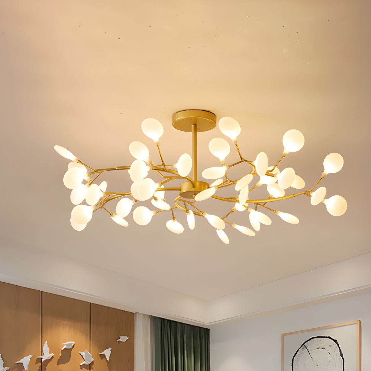 Hanglamp LED Metaal Goud Acryl Wit Woonkamer Eetkamer Moderne Designlamp Plafondlamp Organisch Lichtarmatuur