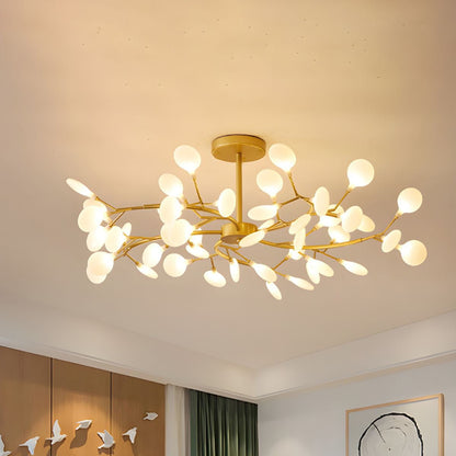 Hanglamp LED Metaal Goud Acryl Wit Woonkamer Eetkamer Moderne Designlamp Plafondlamp Organisch Lichtarmatuur