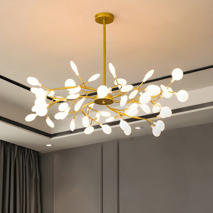 Hanglamp LED Metaal Goud Acryl Wit Woonkamer Eetkamer Moderne Designlamp Plafondlamp Organisch Lichtarmatuur