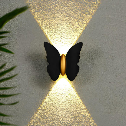 LED Wandlamp Buiten Vlinder Zwart IP65 Weerbestendig Warm Wit voor Gevel Balkon en Entree