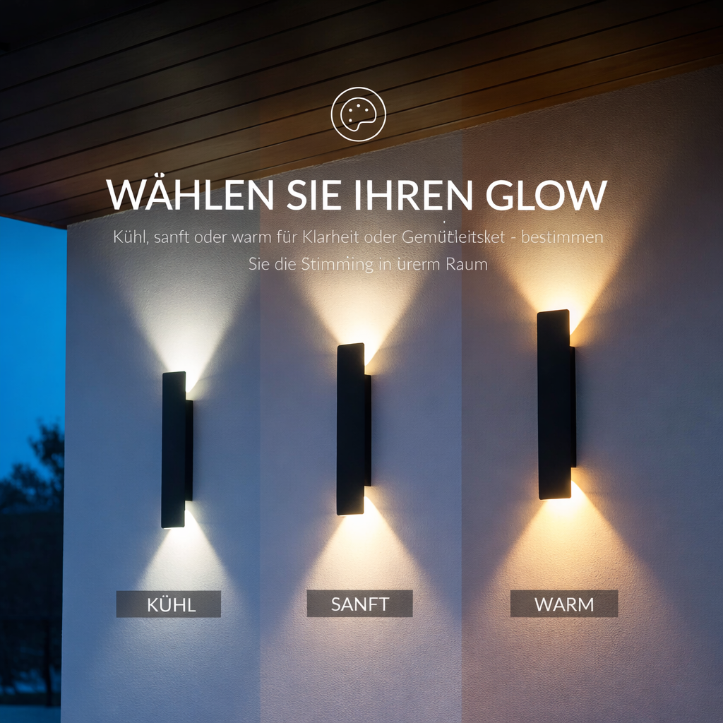 Moderne LED Wandlamp voor Buiten IP65 Aluminium Up & Down Licht Warm Wit Zwart voor Gevel en Terras