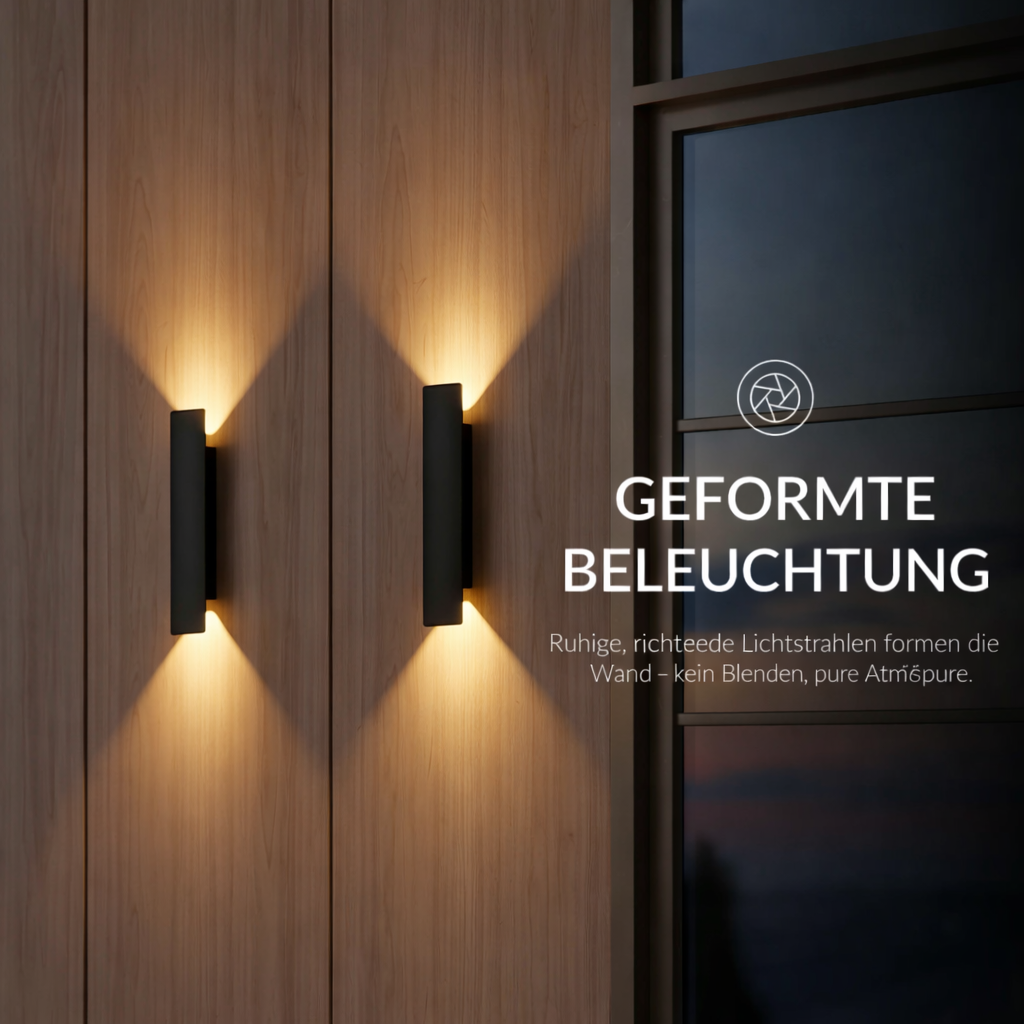 Moderne LED Wandlamp voor Buiten IP65 Aluminium Up & Down Licht Warm Wit Zwart voor Gevel en Terras