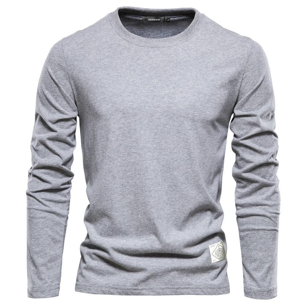 Klassieke T-shirt Lange Mouwen van 100% Katoen Comfortabel