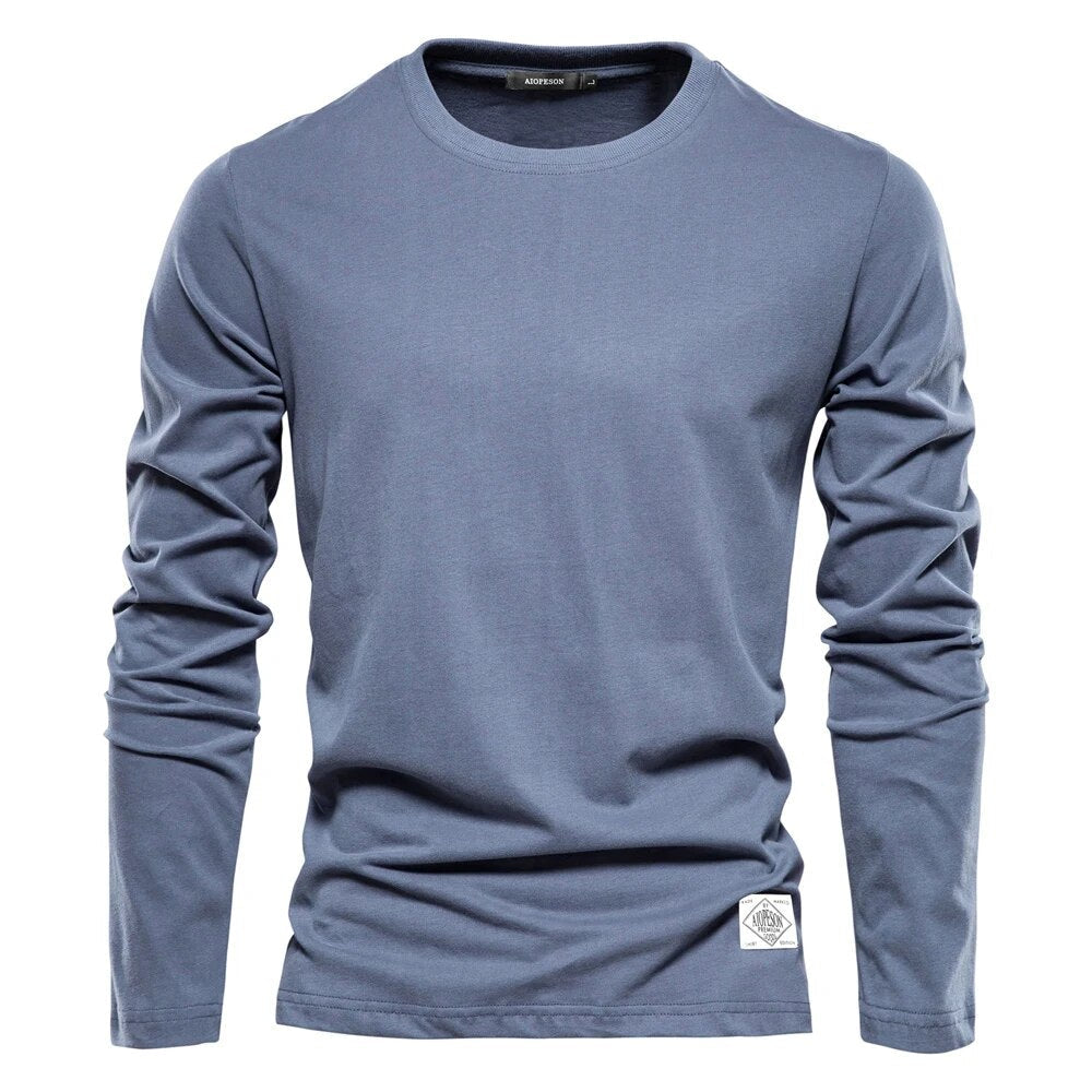 Klassieke T-shirt Lange Mouwen van 100% Katoen Comfortabel