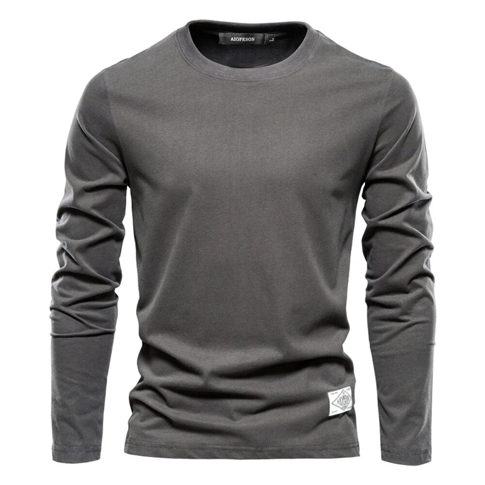 Klassieke T-shirt Lange Mouwen van 100% Katoen Comfortabel