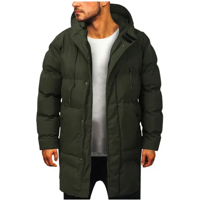 Leren Look Donsjas Lange Warme Herenjas