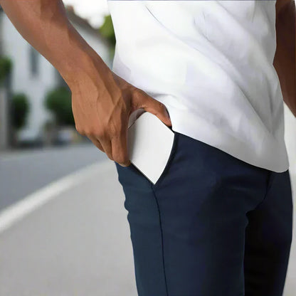 Mannen Broek Slim Fit Stretch Stijlvol Zwart