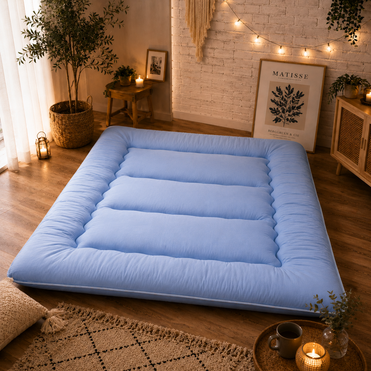Opvouwbaar Futonmatras 10cm Dik Japanse Slaapmat Volwassenen Kinderen Tatami Yogamat Reisbed Gastenkamer