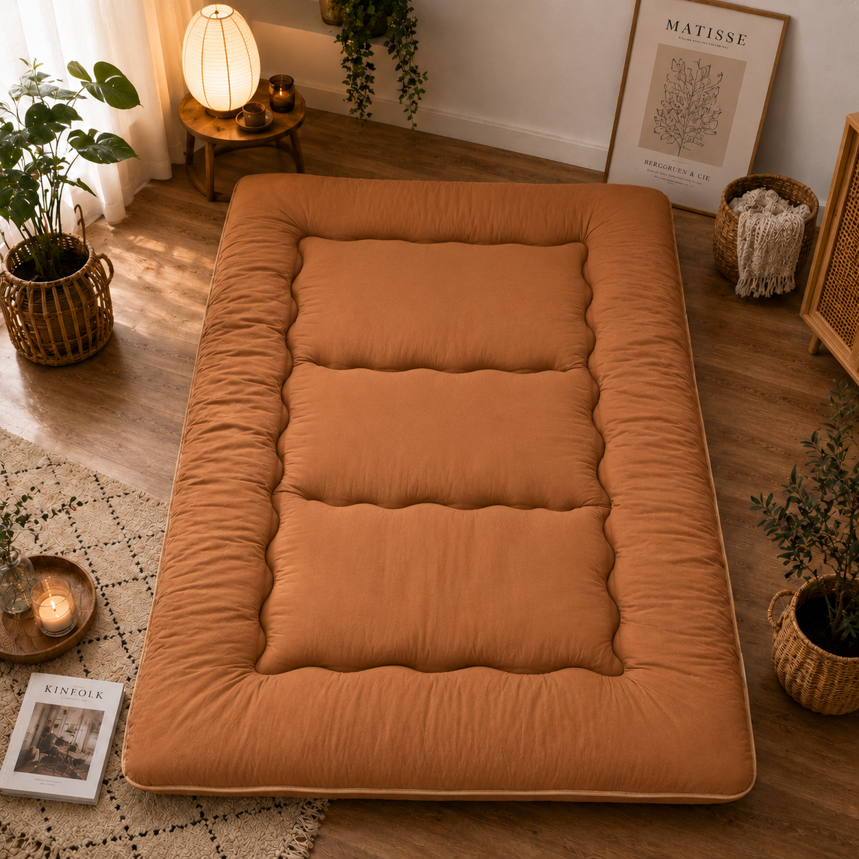 Opvouwbaar Futonmatras 10cm Dik Japanse Slaapmat Volwassenen Kinderen Tatami Yogamat Reisbed Gastenkamer