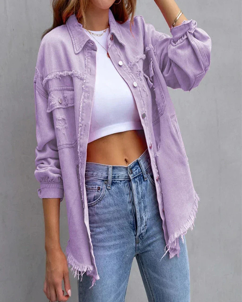 Ripped Jeans Jasje Dames Trendy Mode