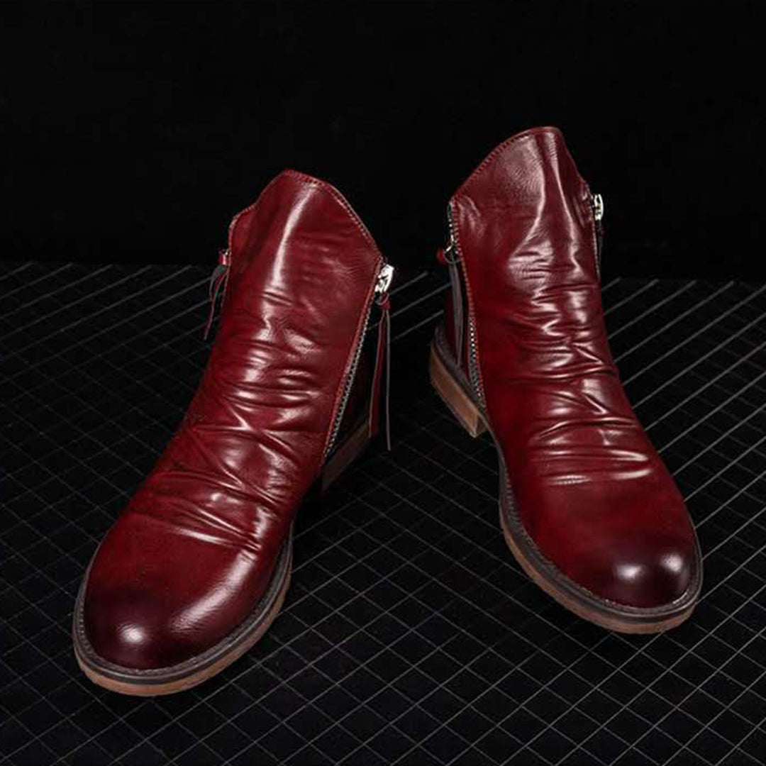 Leren Chelsea Boots Mannen Elegant Design Zwart
