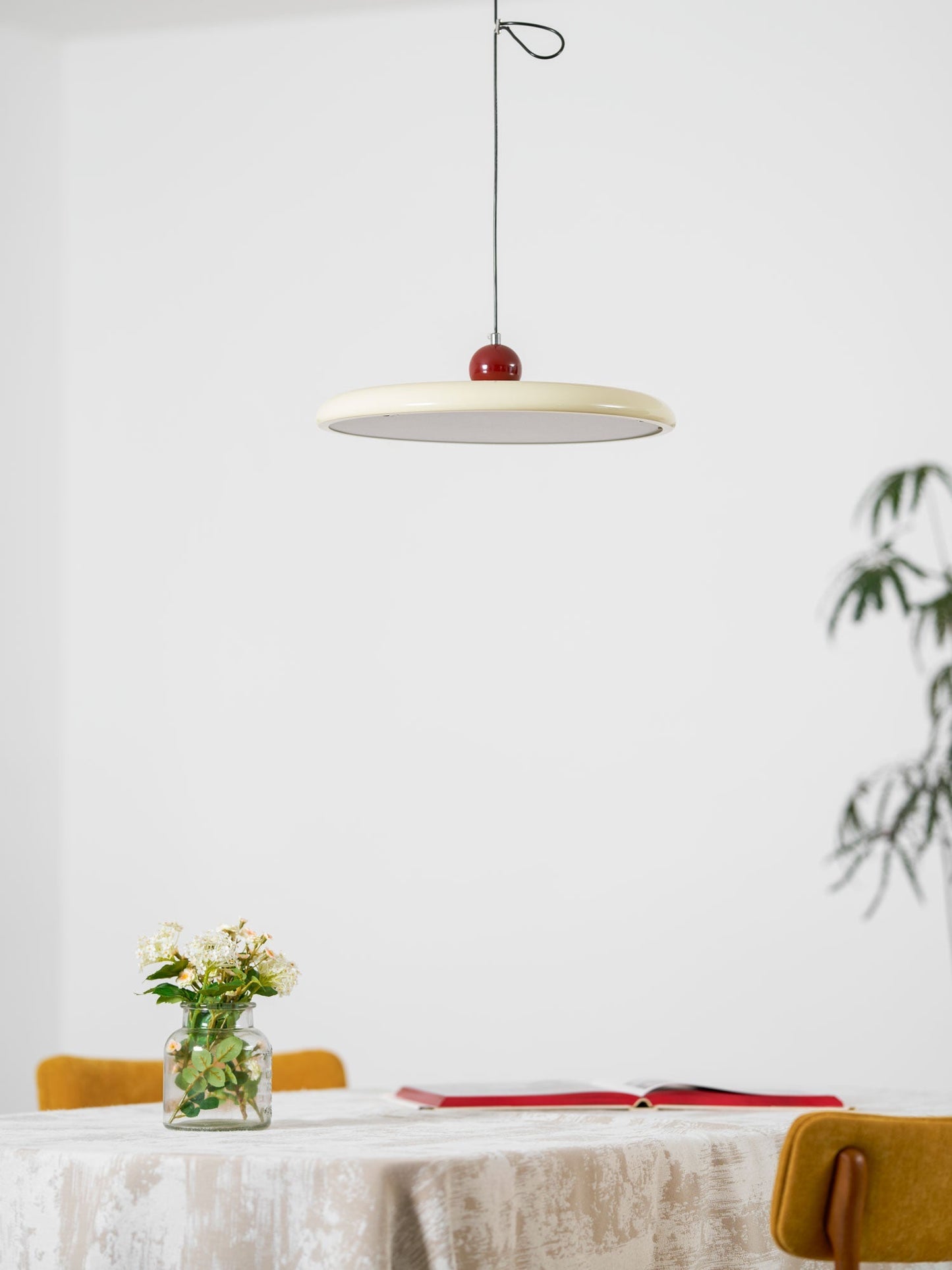 Mid-Century Swing Hanglamp — Kinetisch Design met Zwevende Schijf & Contragewicht | Verstelbare Armlamp voor Moderne Eetkamers en Creatieve Werkruimtes | Integrale LED