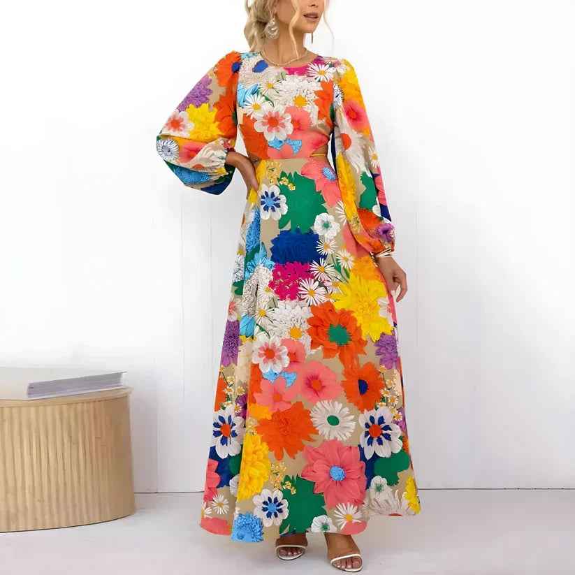 Vrouwelijke Maxi Zomerjurk met Bloemenprint - StudioMarella