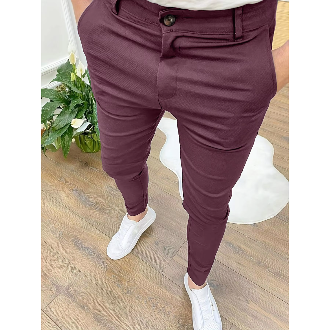 Heren Chino Broek Slim Fit Comfortabel Jogger Model