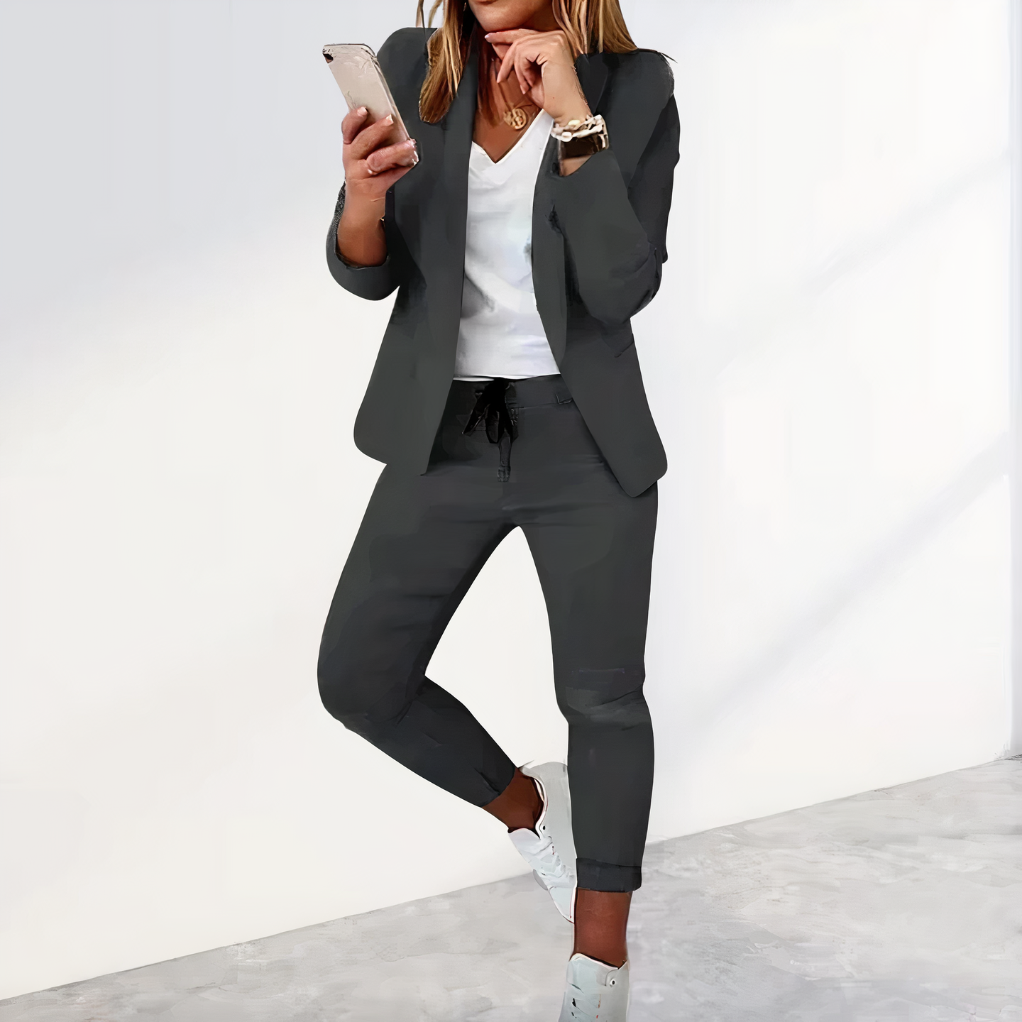 Dames Blazer Broek Set Klassiek Design