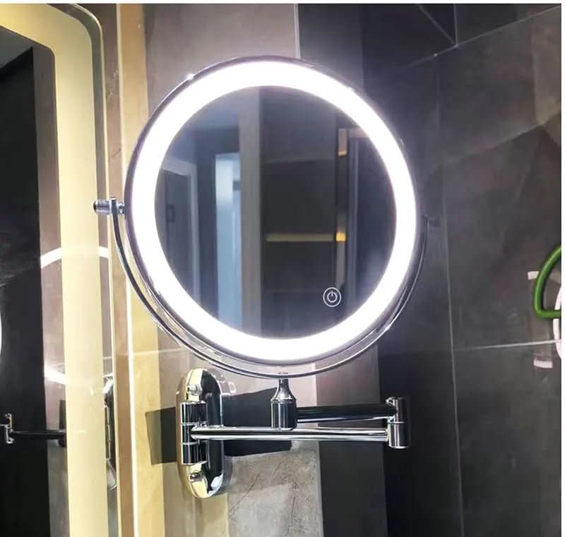 Vergrotende Spiegel LED Oplaadbaar Dimbaar Make-up Badkamer Cosmeticaspiegel Rond 20cm