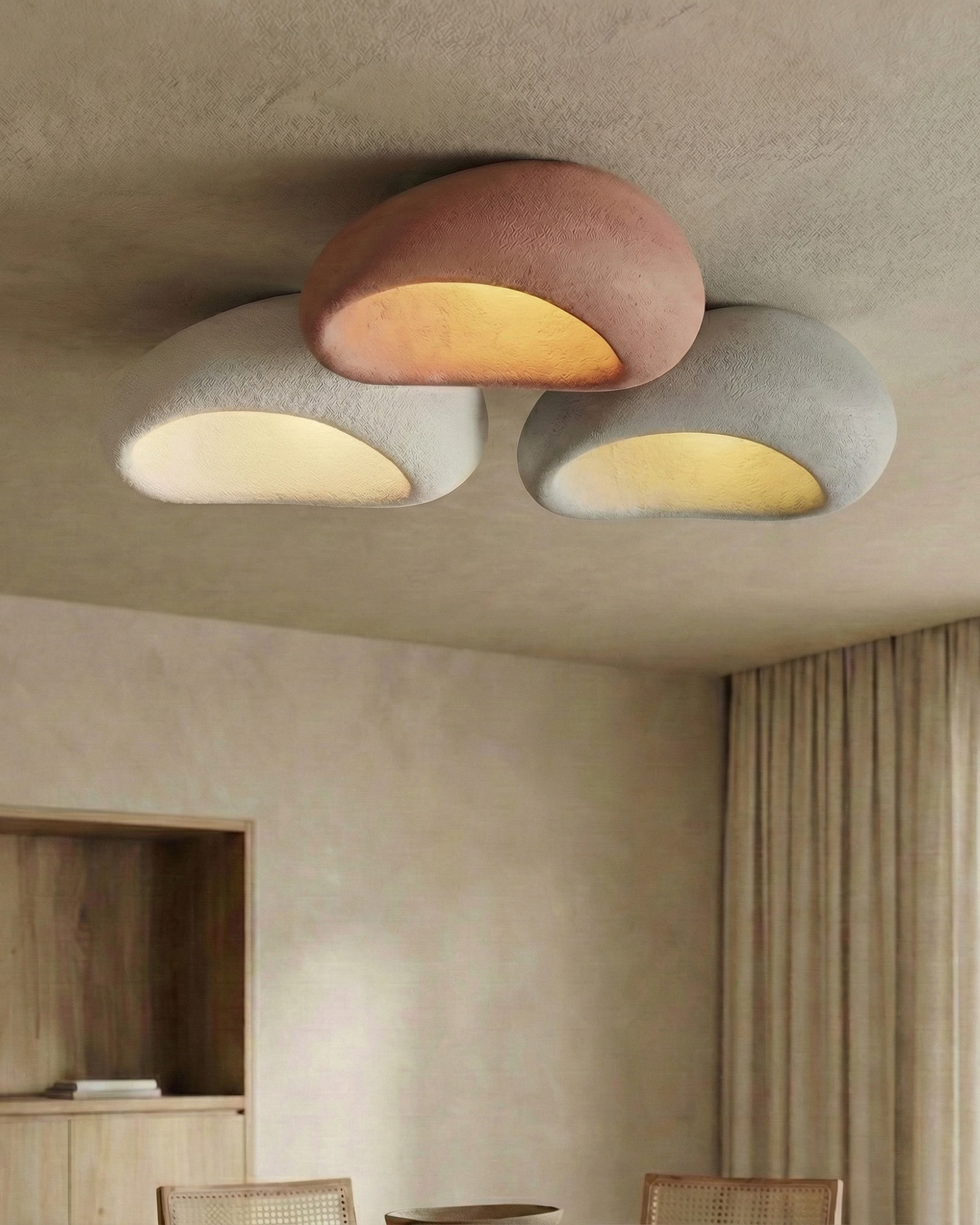 Plafondlamp Wabi Sabi Geïnspireerd – Metalen Lamp met Warme Verlichting – Voor Woonkamer Slaapkamer Eetkamer