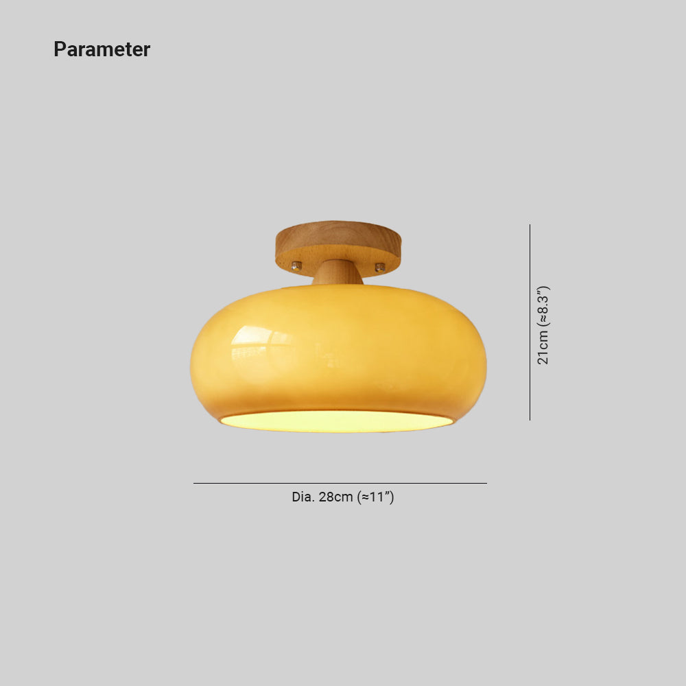 Plafondlamp Hout Glas Scandinavisch Warm Naturel E27 LED Woonkamer Eetkamer Sfeervol