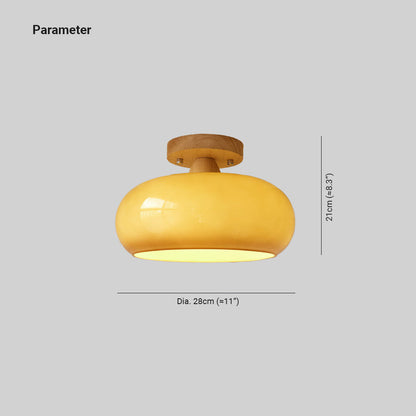 Plafondlamp Hout Glas Scandinavisch Warm Naturel E27 LED Woonkamer Eetkamer Sfeervol