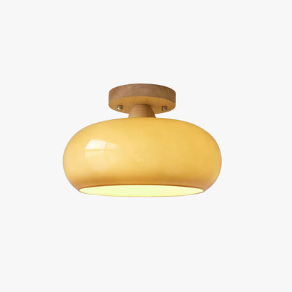 Plafondlamp Hout Glas Scandinavisch Warm Naturel E27 LED Woonkamer Eetkamer Sfeervol