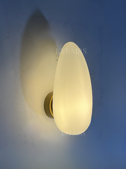 Moderne Glazen Wandlamp met Sfeervolle Ovale Kap – Stijlvolle Minimalistische Verlichting voor Hal Slaapkamer Woonkamer