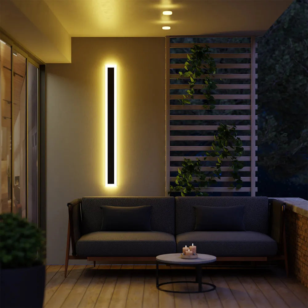 Buitenwandlamp LED Lineair Zwart Acryl IP65 Dimbaar Tuin Gevel Modern