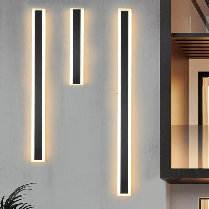Buitenwandlamp LED Lineair Zwart Acryl IP65 Dimbaar Tuin Gevel Modern