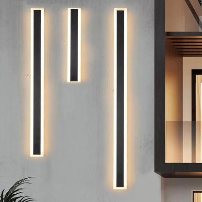 Buitenwandlamp LED Lineair Zwart Acryl IP65 Dimbaar Tuin Gevel Modern