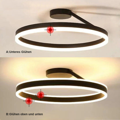 Plafondlamp LED Ring Metaal Acryl Zwart Wit Dimbaar Woonkamer Slaapkamer 50cm
