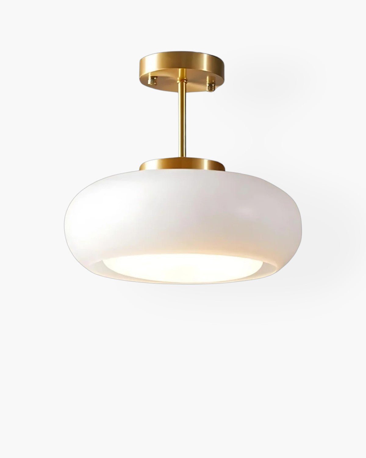 Hanglamp Glas Goud 40cm E27 Amber Wit Modern Design