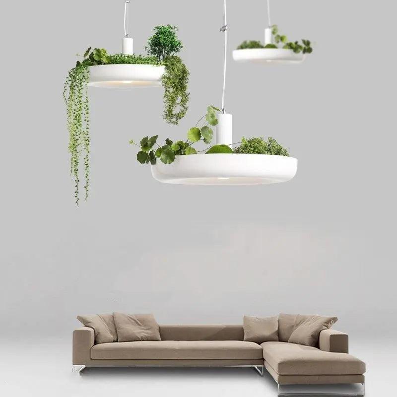 Scandinavische Hanglamp met Plantenbak – Decoratieve Lamp voor Binnenplanten – Moderne Verlichtingscombinatie