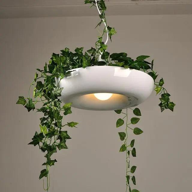 Scandinavische Hanglamp met Plantenbak – Decoratieve Lamp voor Binnenplanten – Moderne Verlichtingscombinatie