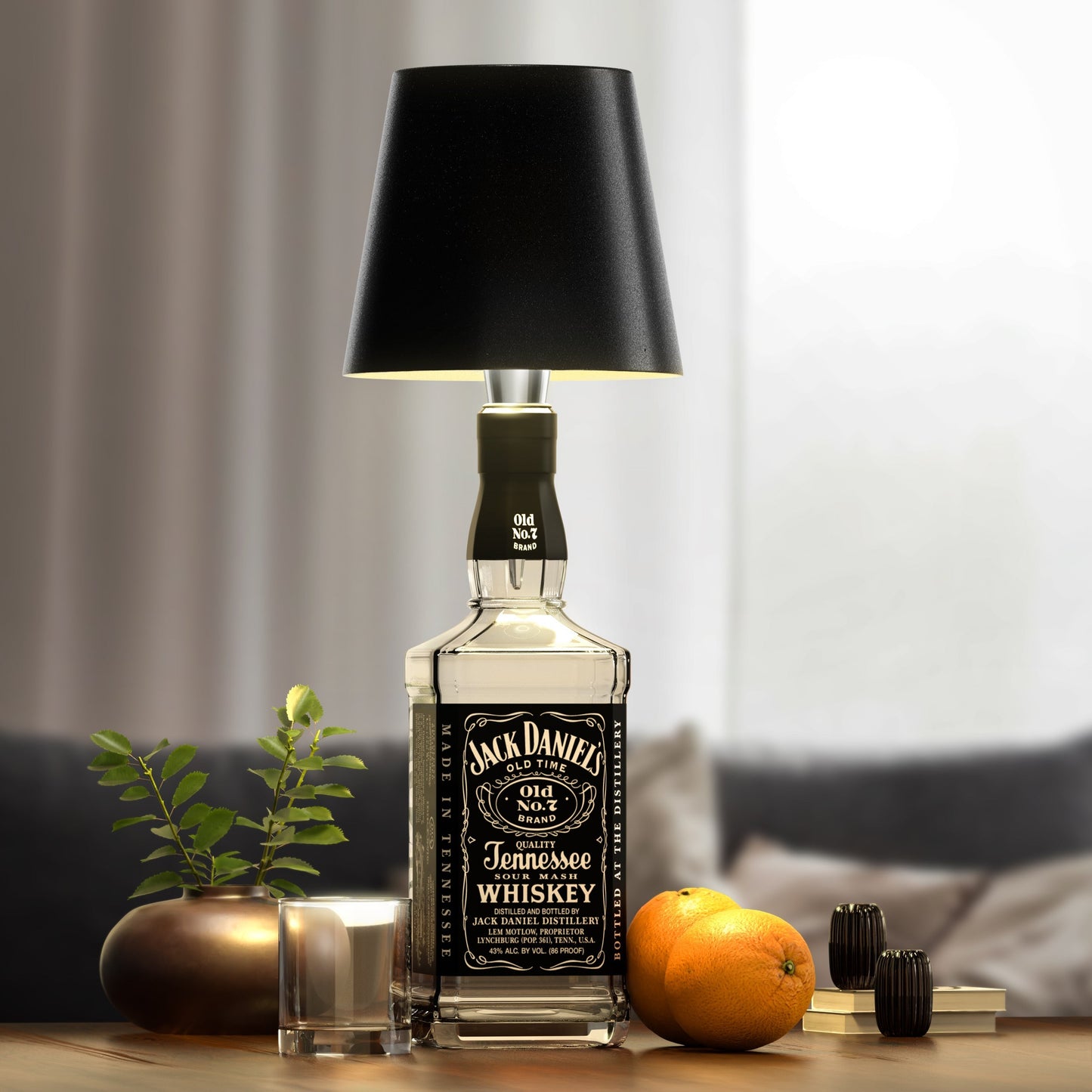 Flessenlamp Draadloos Oplaadbaar LED Zwart 3000K USB-C Tafellamp Wijnfles Bar Sfeerverlichting