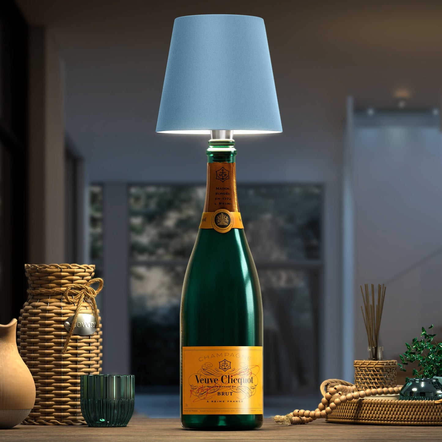 Flessenlamp Draadloos Oplaadbaar LED Zwart 3000K USB-C Tafellamp Wijnfles Bar Sfeerverlichting