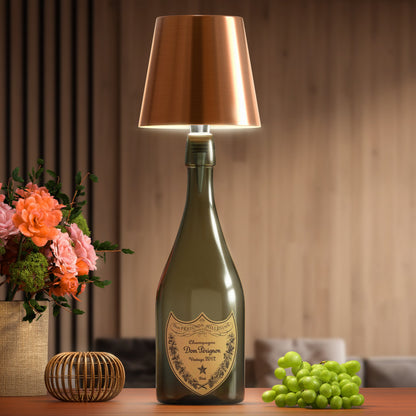 Flessenlamp Draadloos Oplaadbaar LED Zwart 3000K USB-C Tafellamp Wijnfles Bar Sfeerverlichting