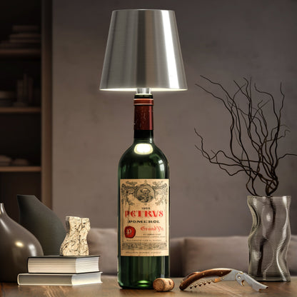 Flessenlamp Draadloos Oplaadbaar LED Zwart 3000K USB-C Tafellamp Wijnfles Bar Sfeerverlichting