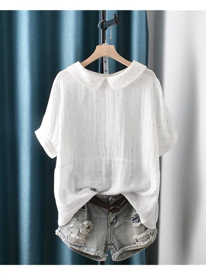 Zomerblouse Polkadot Kawaii Vrouwen Top